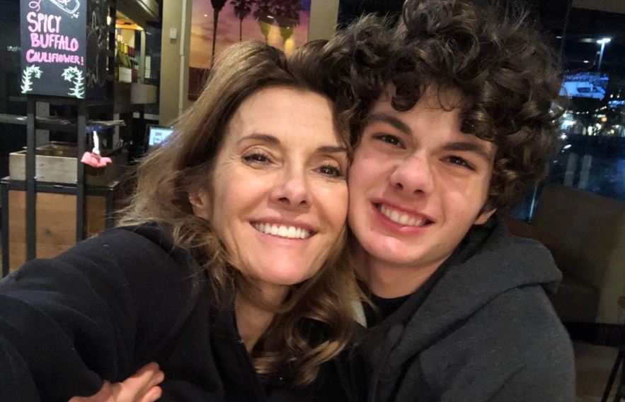 Fabiana Udenio enjoying  her time with son