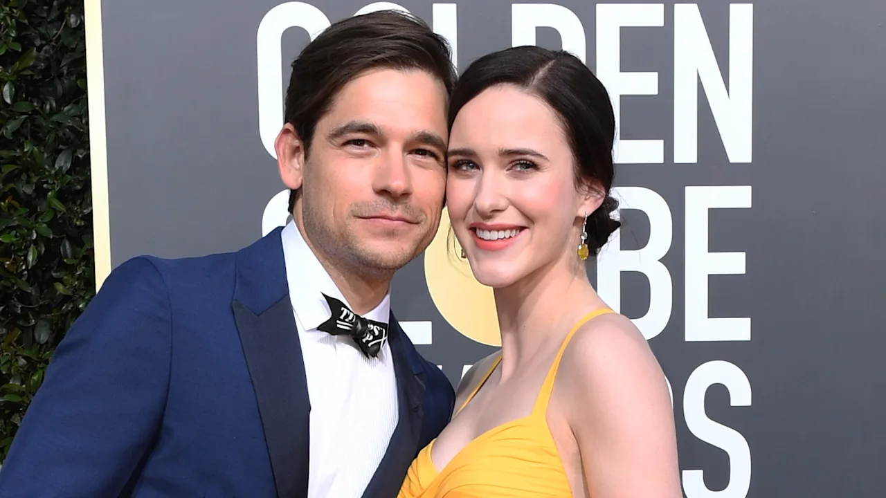 Rachel Brosnahan with her husband Jason Ralph at the Golden Globes Awards